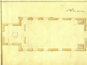Фасад и план церкви села Пятницкое, 1863 год, документ ЦАНО, фото Галины Филимоновой.