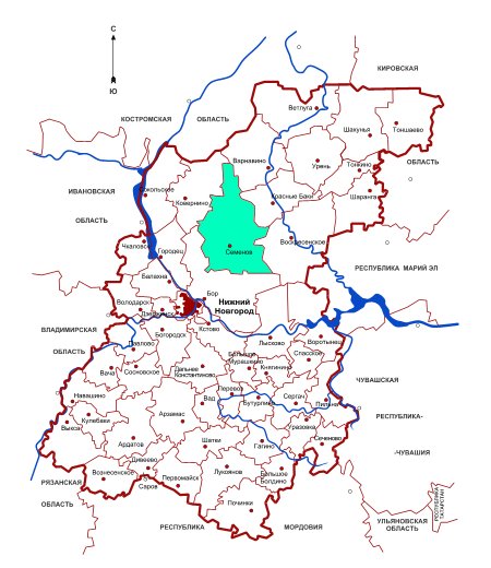 Г семенов нижегородской области карта