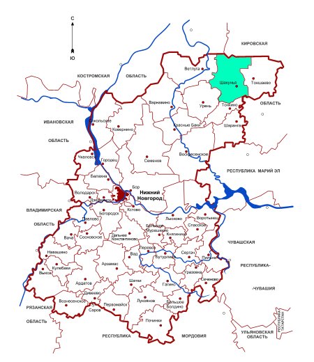 Шахунья нижегородская область карта