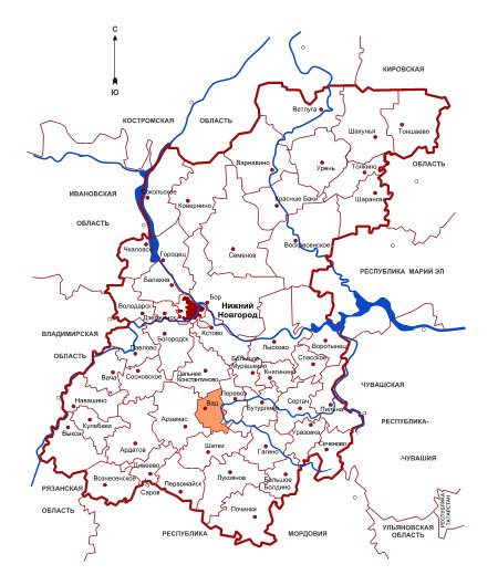 Карта воротынского района нижегородской области с населенными пунктами