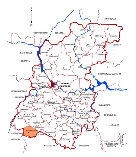 Карта нижегородской области вознесенского района нижегородской области